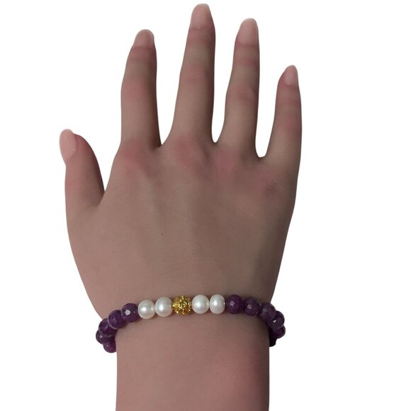 18K Gold Money Coin Ball Gemstones Birthstones Pearl Ruby Faceted 6mm - Picture 10 of 11